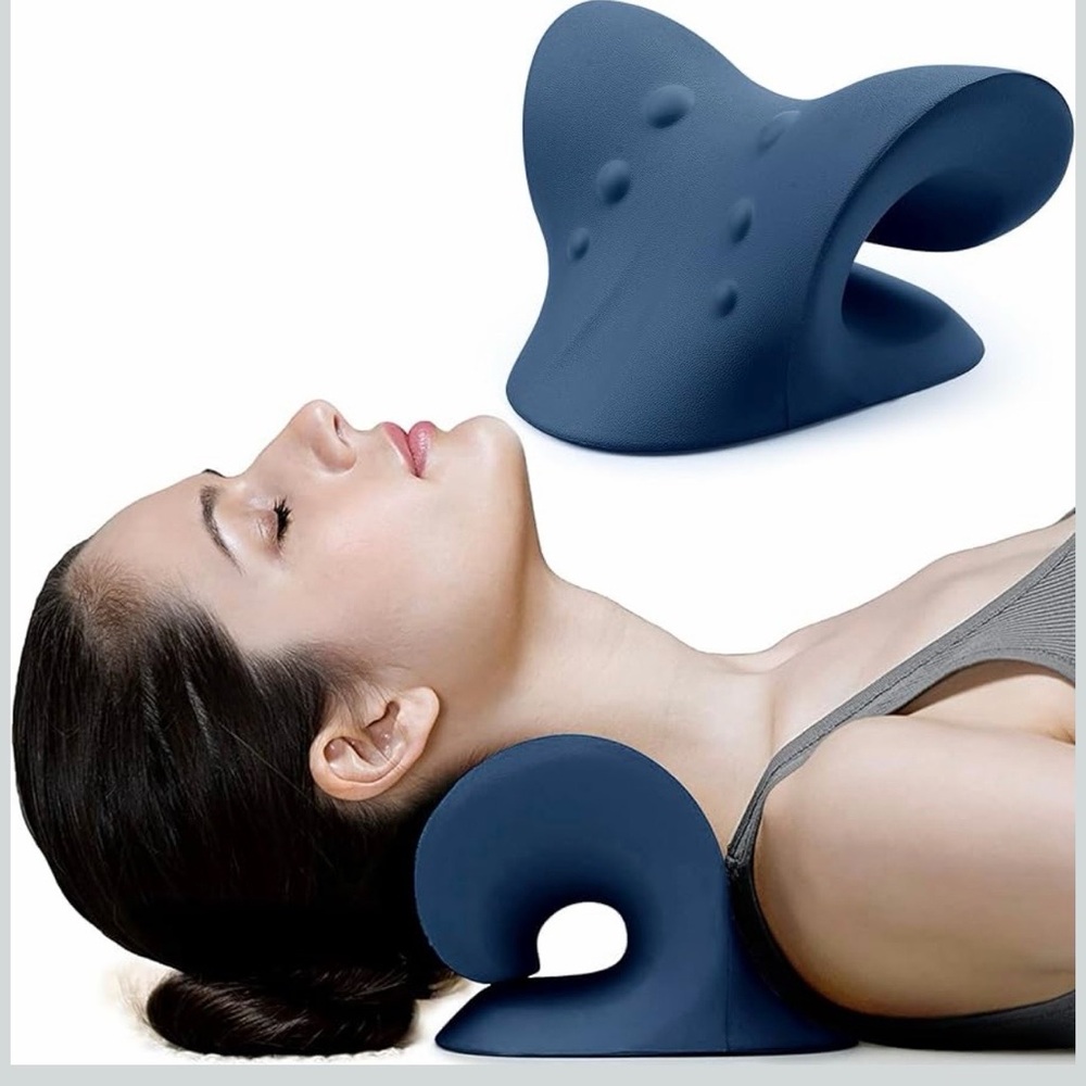 Ergonomic Neck Support Pillow in Blue